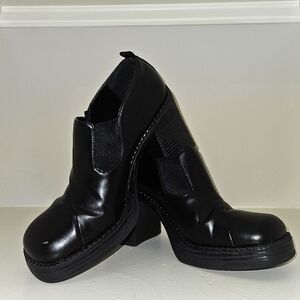 Vintage Y2K So Leather Chunky Platform Heel Slip On 7M Black